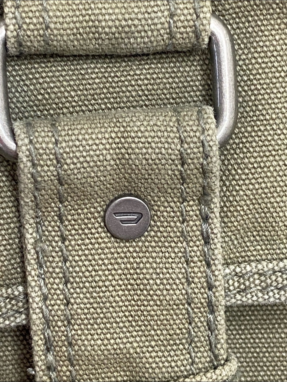 Diesel Olive Green Thick Canvas Crossbody Bag Y2K - Picture 11 of 14